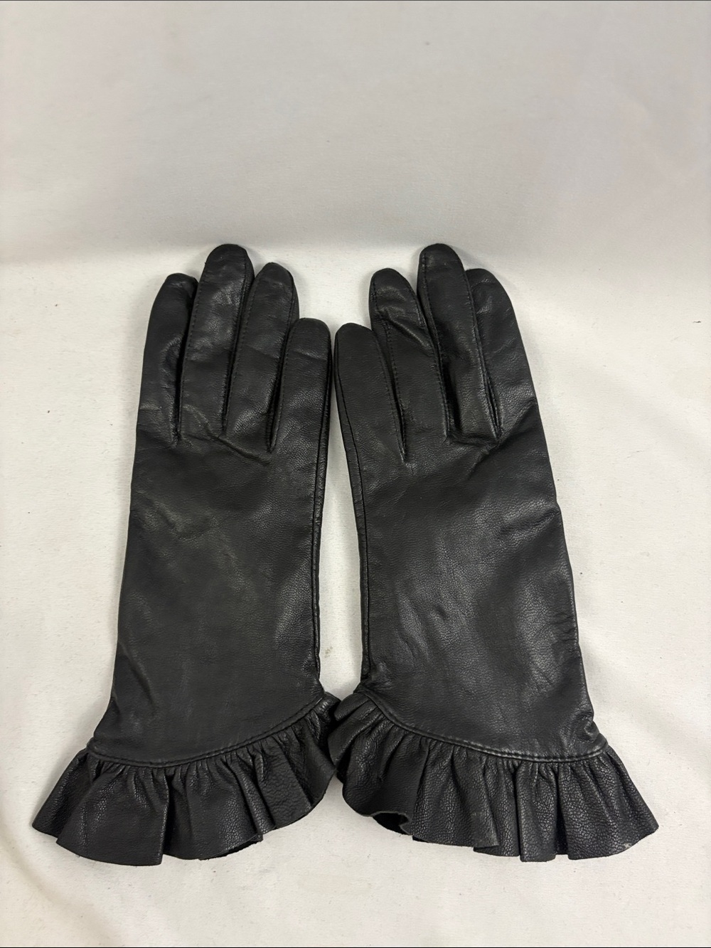 Jaclyn Smith Womens Leather Gloves Size XL Black